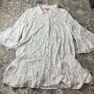 Lilly Pulitzer White Dress with Bell Sleeves